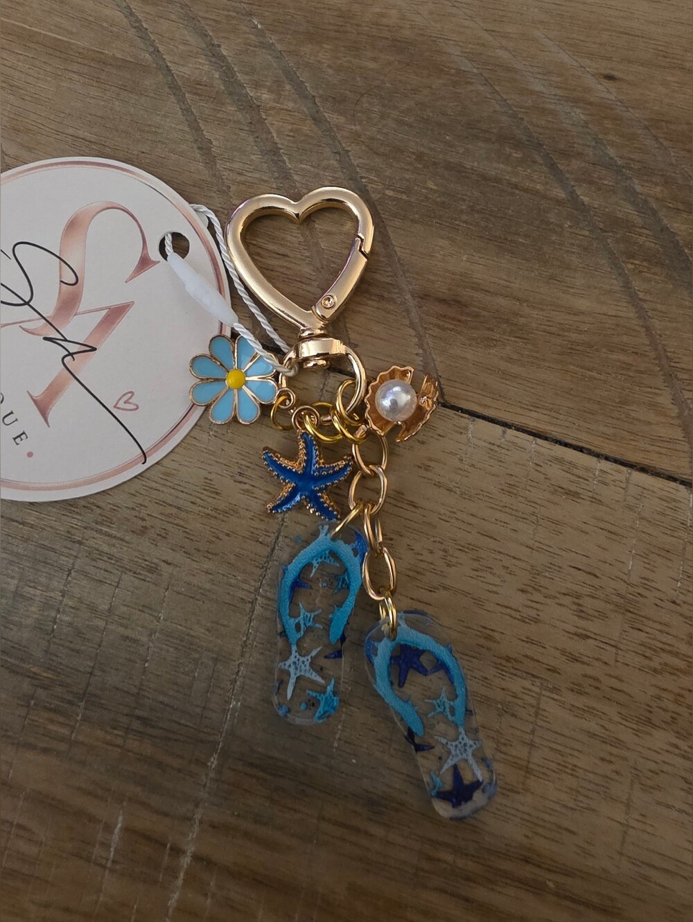 Beachy Blue Flip-Flop Charm Key & Bag chain